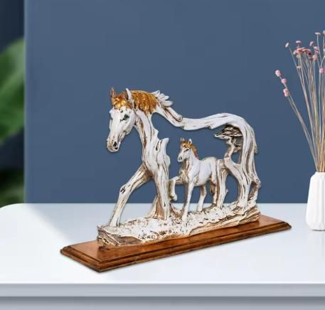 Horse Statue Animal Figurine Home Desktop Shelf Decor Artwork